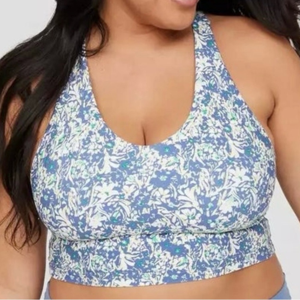 Offline by Aerie Floral Racerback Sports Bra, Size XS